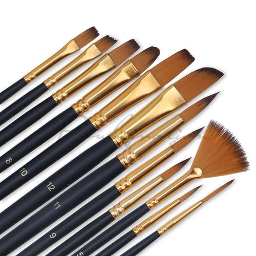 Brush Paul Gauguin 12 nylon hair art painting watercolor gouache acrylic paint brush oil paint brush