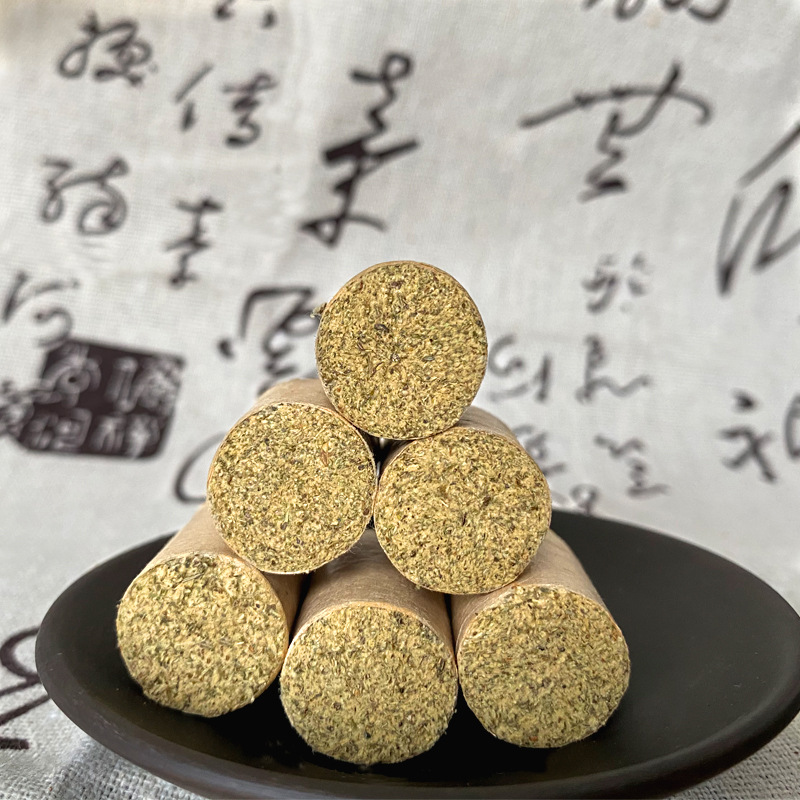 3年陈石磨磨三道牛皮纸艾灸石臼蕲艾柱54粒装艾草艾灸柱厂家批发