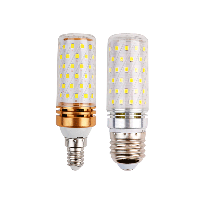 Bombilla fuerte con cabeza calvo led E14E27 boca de tornillo 12W16W bombilla de alto brillo para el hogar de ahorro de energía lámpara de maíz con cambio de luz de tres colores