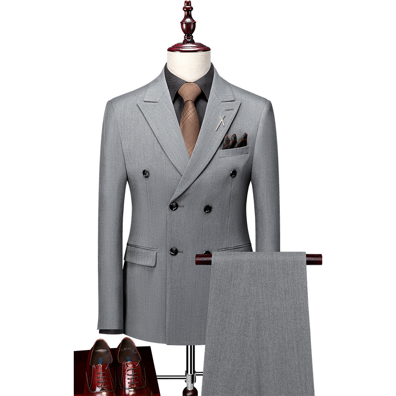 라이트 그레이 더블 브레스티드(슈트+조끼+바지) 선물 상자 포장