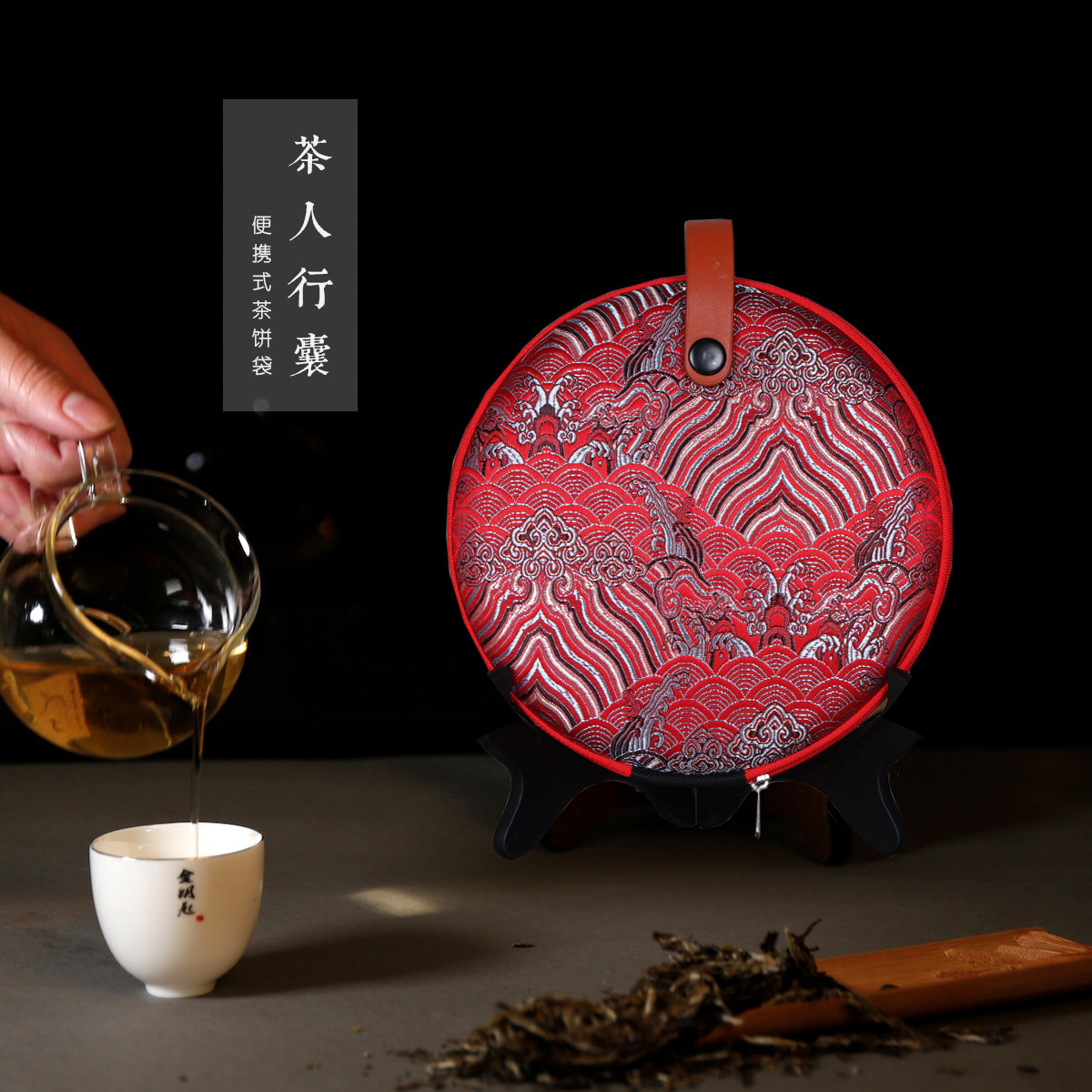 新款357克布艺茶饼礼盒厂家直销普洱茶老白茶茶叶通用包装礼盒