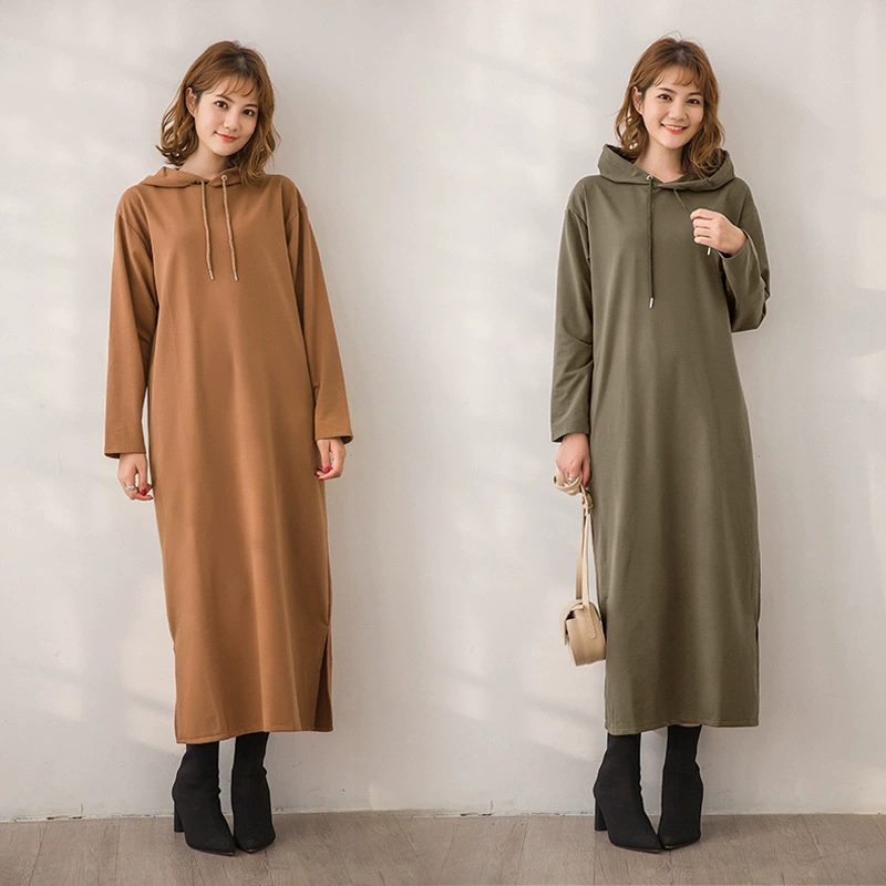 Новое модное элегантное утепленное платье с длинным рукавом свободного кроя, облегающее фигуру, осень-зима 2025