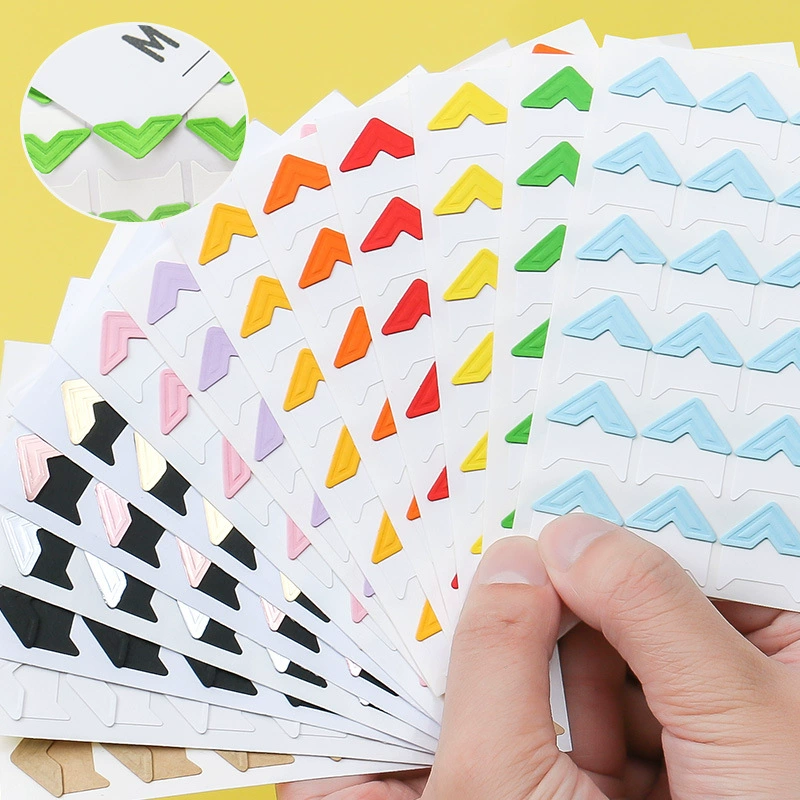 DIY фотоальбом креативные угловые наклейки 24 Ретро твердый переплет сплошной цвет крафт-бумага угловые наклейки оптом ручной работы 14 цветов выбор