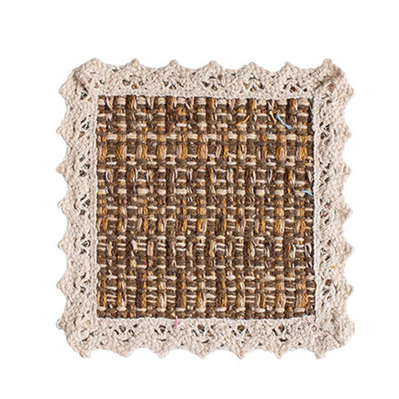 Jin Hao nueva tela de algodón tejido de encaje para platos tapete para platos restaurante creativo tapete posavasos tapete para mesa