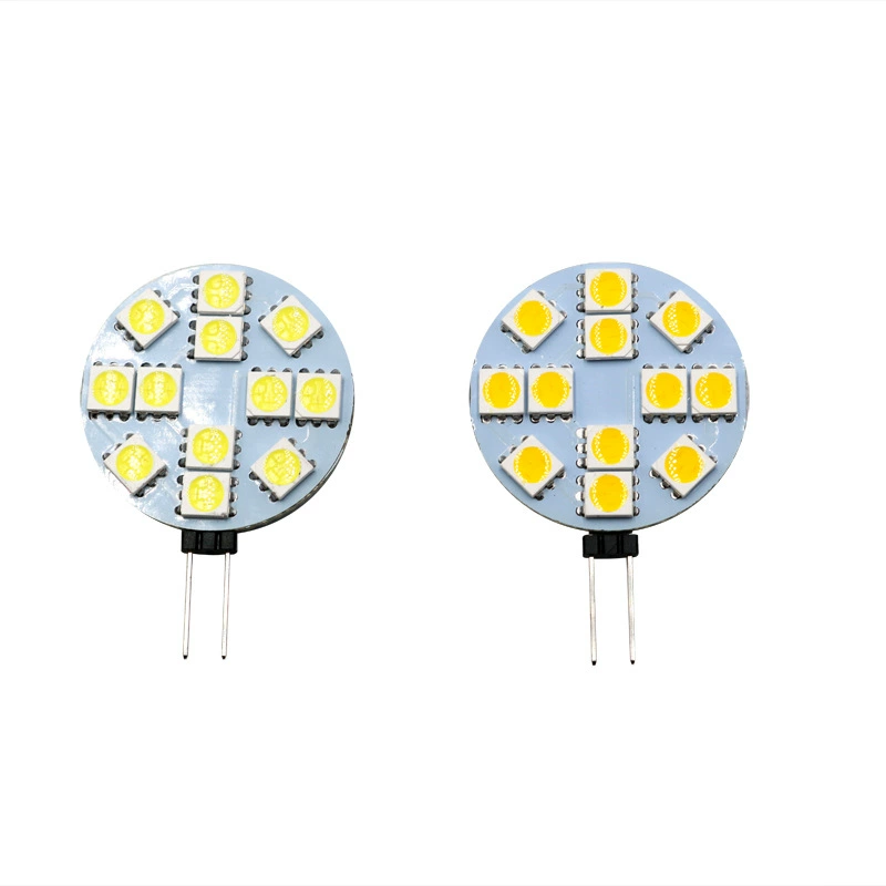 Автомобильная Светодиодная лампа Светодиодная ширина освещения номерного знака Лампа для чтения G4 12smd 5050 позитив Белый теплый белый