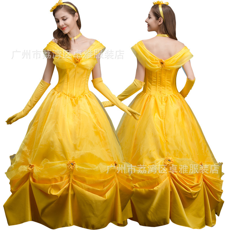 Beauty and Beast cosplay Costume Adult Female Belle Princess Dress Costume Beauty and Beast cosplay Costume Adult Female Belle Princess Dress Costume
