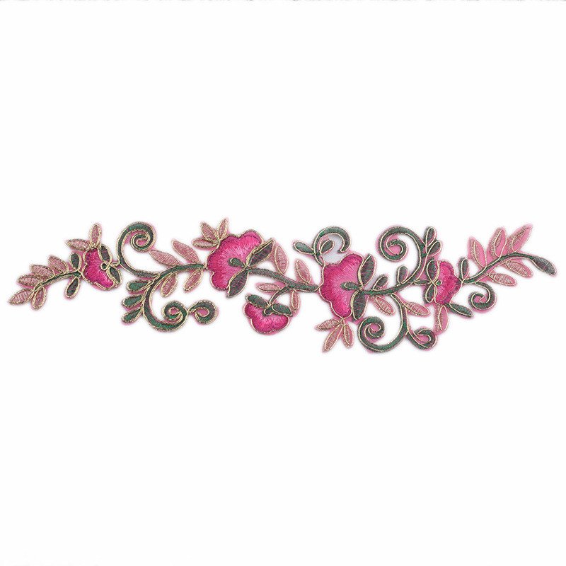 Malla bordado applique vestido de boda bordado applique parche malla parche bordado flor caliente