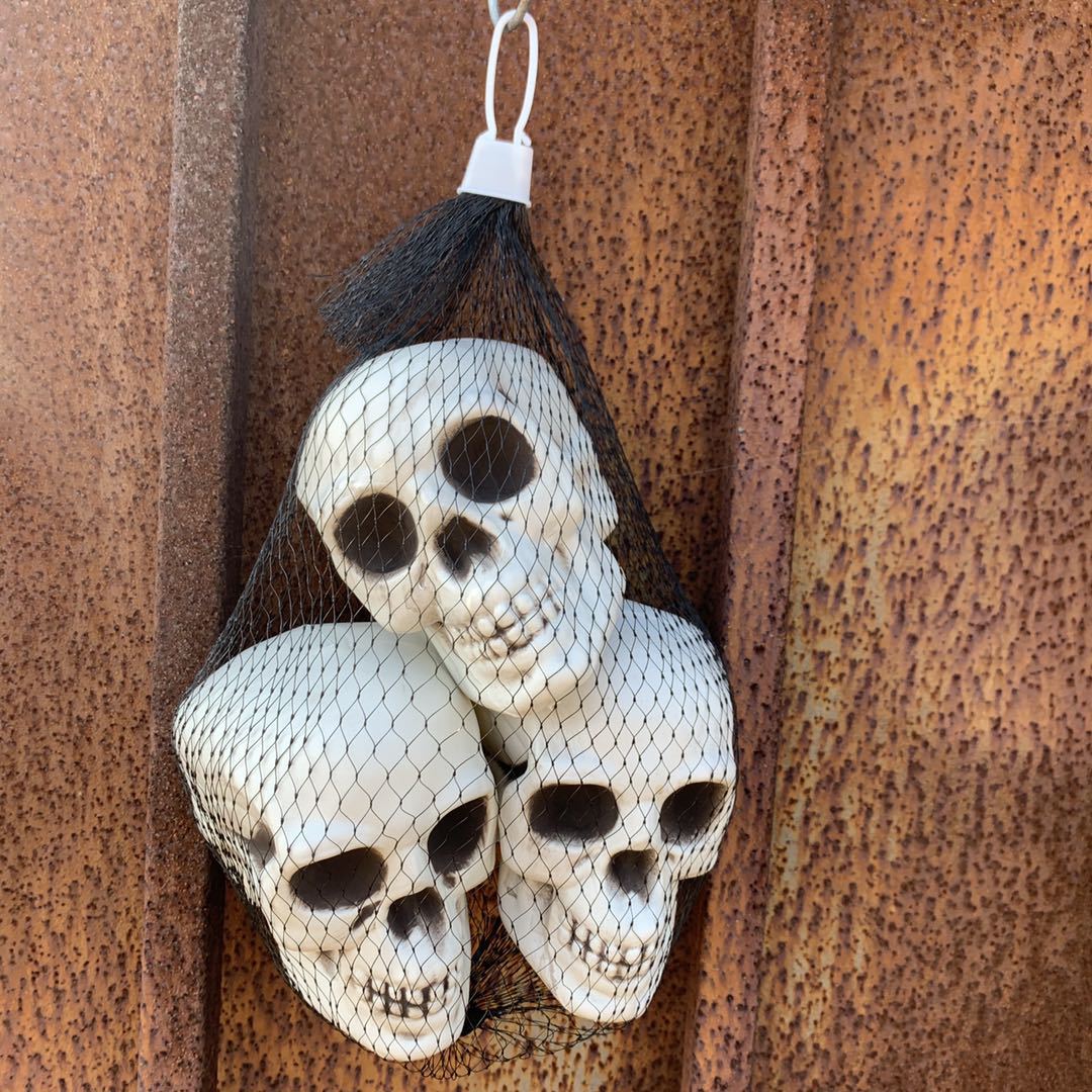 Fábrica tienda de Halloween calavera bolsa de malla decoración de la casa embrujada calavera accesorios decoración de hueso