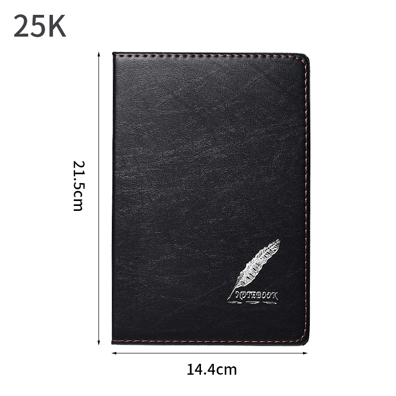 A5 cuaderno de cuero negro cuaderno de trabajo de oficina de negocios B5 cuaderno de diario de gran tamaño cuaderno de reuniones