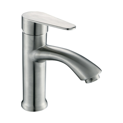 Factory direct sales Heightened glass basin single hole bathroom counter basin 304 stainless steel basin hot and cold faucet