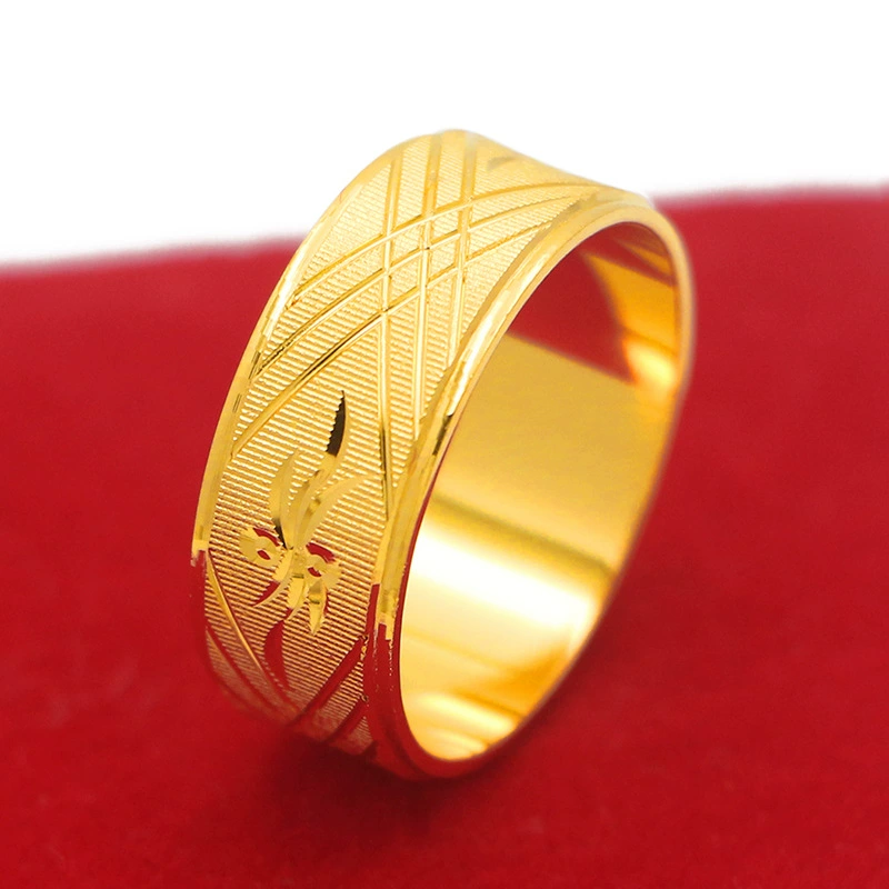 Golden ring for men and women, 24 carat white gold