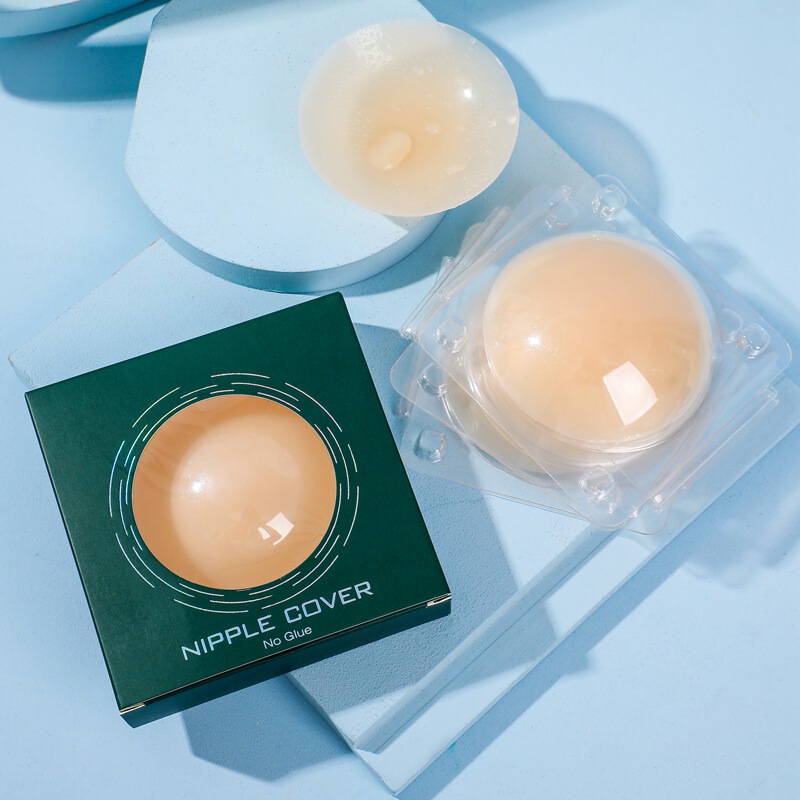 Newly Upgraded Liquid Glue-Free Self-Adhesive Solid Nipple Covers, Invisible Anti-Bump Ultra-Thin Nipple Stickers, Temperature-Sensitive Anti-Exposure Breast Covers