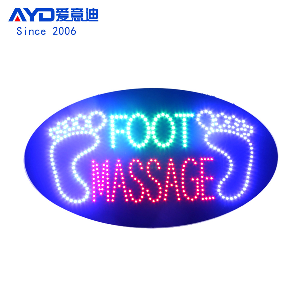 供应出口LED电子招牌足浴按摩灯牌LED Foot Massage Sign 24x48cm