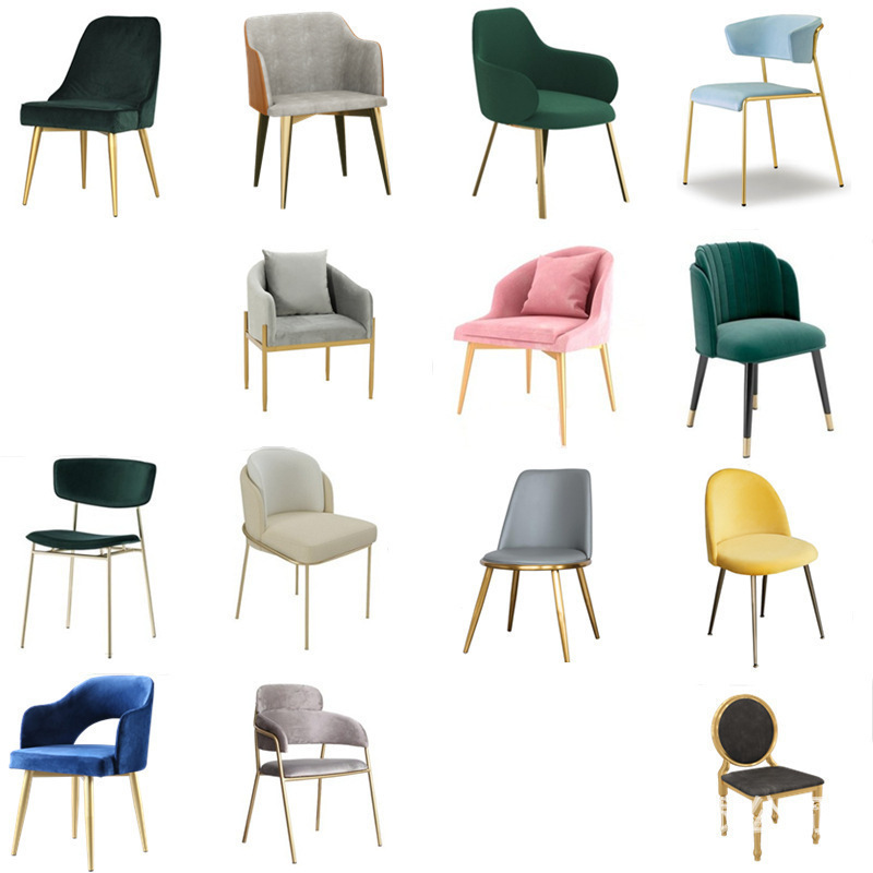 Modern Light Luxury Dining Room Chair Home Living Room Simple Single Fleece-lined Backrest Chair Study Office Computer Leisure Chair