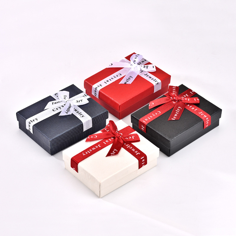 Simple Collar personalizado caja de regalo moda clásico cuadrado joyería caja de embalaje regalo de cumpleaños joyería de una sola pieza de entrega