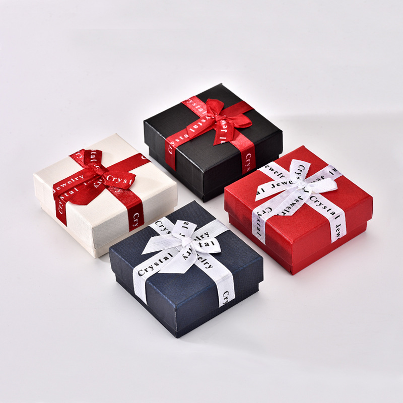 Simple Collar personalizado caja de regalo moda clásico cuadrado joyería caja de embalaje regalo de cumpleaños joyería de una sola pieza de entrega