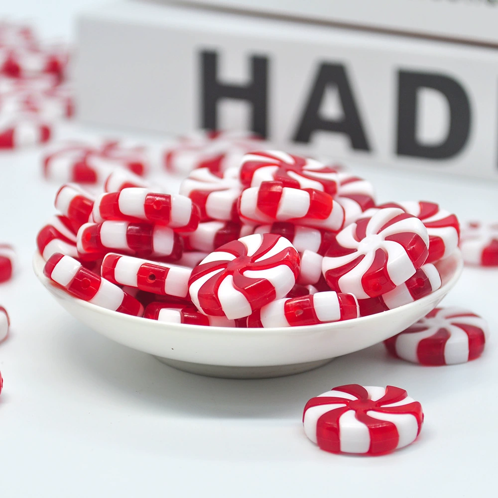 Рождественская подвеска-брелок, Candy Stripe акрил, размеры 0,6×2,4–0,6×3,4 см