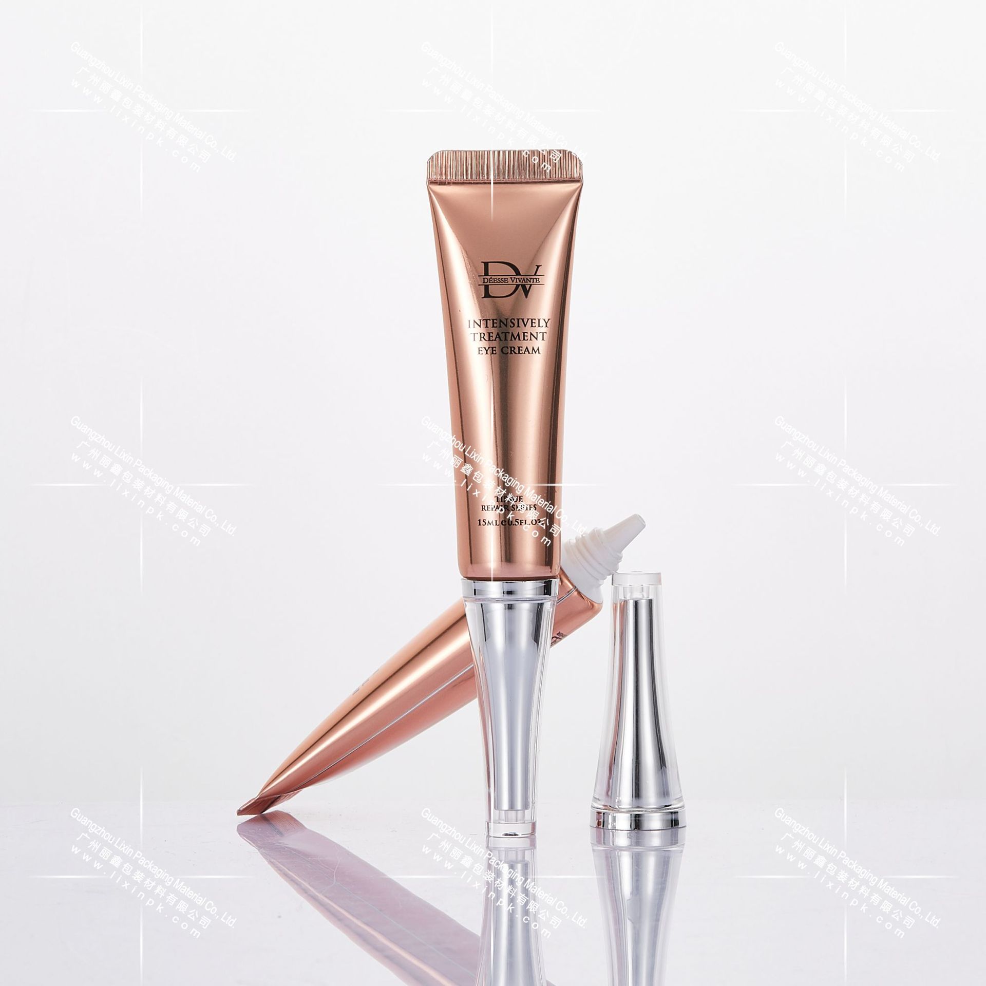 10ml 15ml高亮镀铝塑料软管眼霜冷敷凝胶眼精华药膏亚克力尖嘴盖