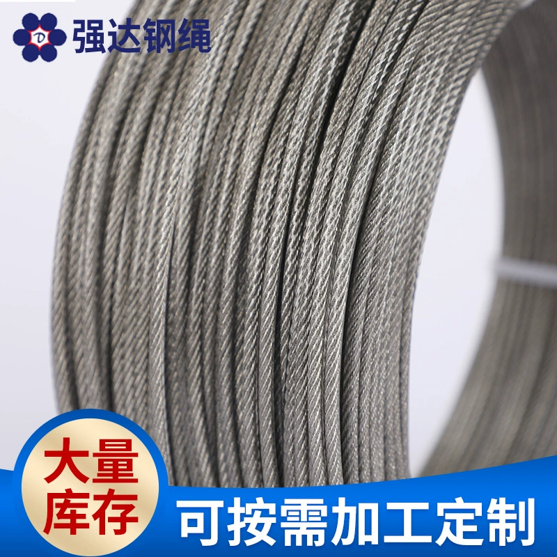 304 прозрачные пластиковые покрытые стальным тросом производители оптом 7*7 серии основной цвет нейлон с пластиковым покрытием из нержавеющей стали трос