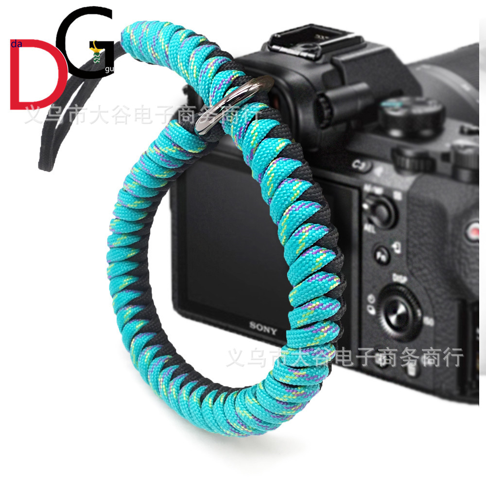 Paraguas al aire libre cuerda de la Cámara correa de muñeca tejida a mano pulsera de supervivencia digital correa de la Cámara anti-Pérdida Anti-caída de la cuerda de la cámara
