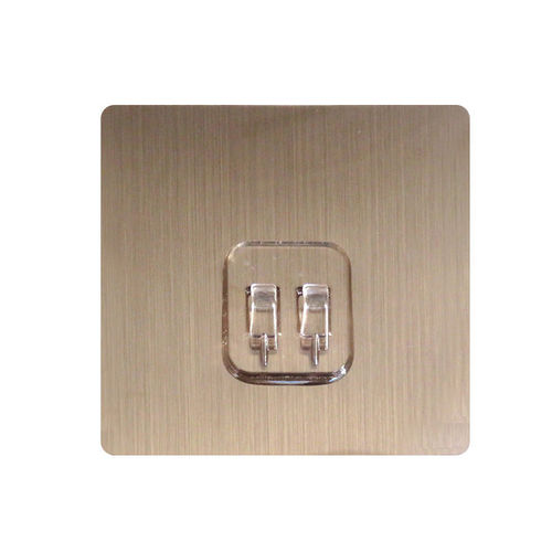 Hole-free invisible adhesive strip hooks for wall mounting, double hook accessories, creative parent-child clip hooks, adhesive hook strips