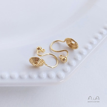保色14K18K金色无耳洞无痛蚊香盘耳夹diy耳环材料手工自制耳饰品