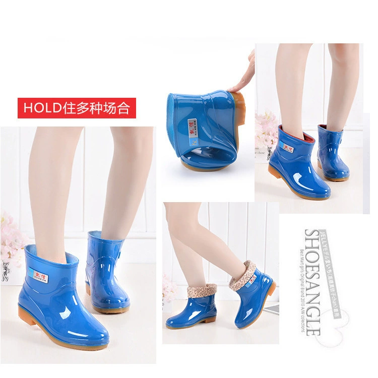 Women's low-top rain boots summer waterproof non-slip kitchen work rubber shoes adult short-top water boots manufacturer spot wholesale