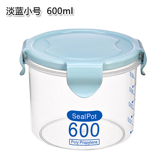 Cocina de plástico fresco-mantener sellado tarro grano frijoles fruta seca leche en polvo almacenamiento tarro hogar caja de almacenamiento de alimentos