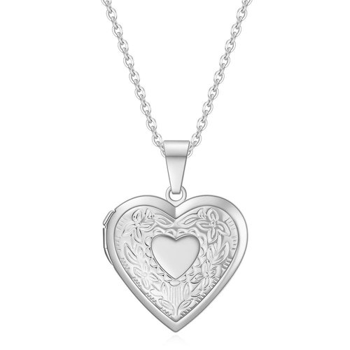 European and American Ins personality DIY creative circular heart-shaped photo frame necklace titanium steel box pendant can open laser necklace 