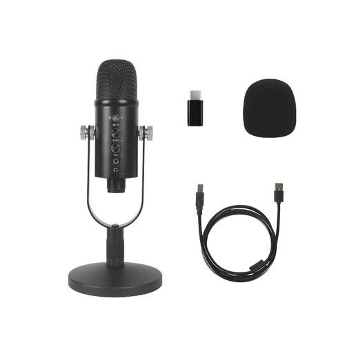 USB condenser microphone set home computer recording game high sampling noise reduction monitoring wired microphone cross-border