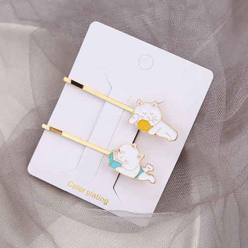 Korean new creative versatile cat panda drawing oil one-piece bangs hair clip hair accessory head accessory popular accessories