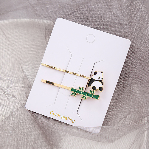 Korean new creative versatile cat panda drawing oil one-piece bangs hair clip hair accessory head accessory popular accessories