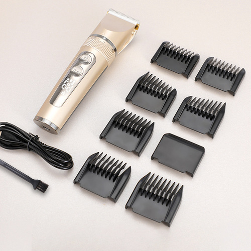 Original factory new electric hair clipper digital display razor waterproof trimmer for home use cross-border