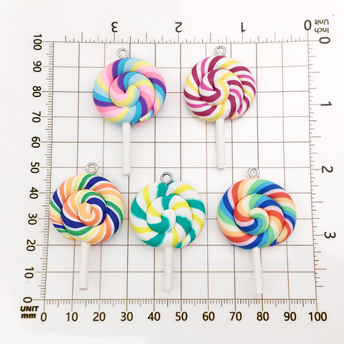 One simulation lollipop candy resin earring keychain bag accessory pendant DIY decoration accessory