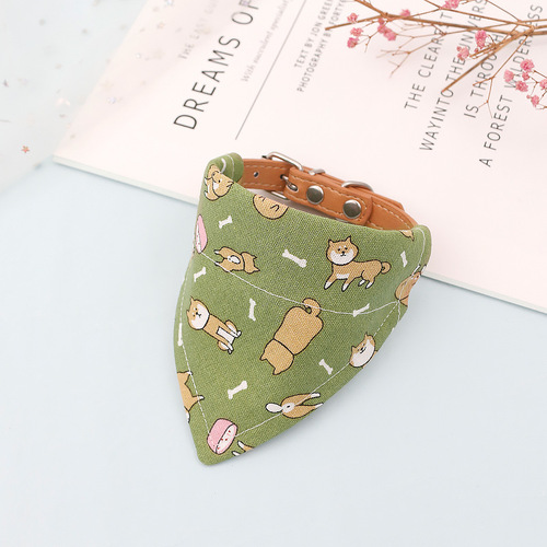 Adjustable pet collar triangle scarf cat and dog bib bib mouth towel Japanese dog accessories manufacturer wholesale
