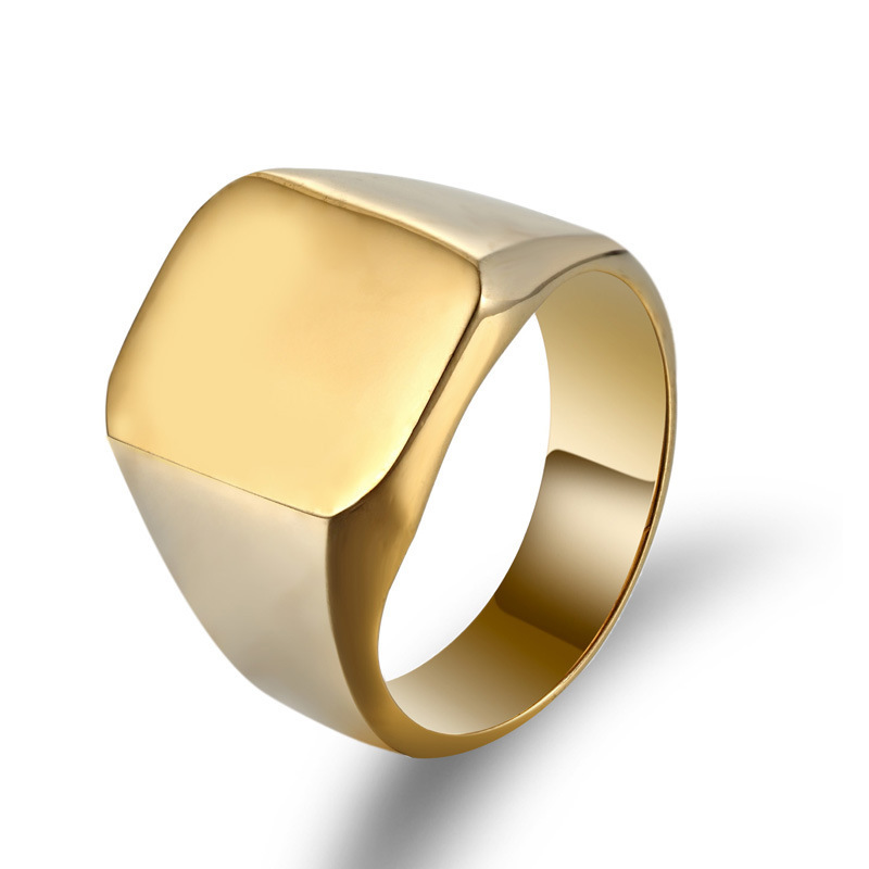 Square glossy fashionable ring stainless steel for men and women