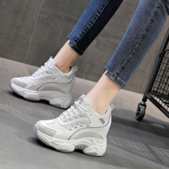 2023 Autumn New Women's Shoes Wholesale Flat Height Increased Wedge Casual Sports Student Shoes Women's Net Shoes One Piece Dropshipping