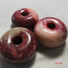 厂家直供岫玉面包圈平安扣财源滚滚手把件文优化古玩玉器饰品批发