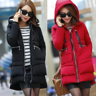 Foreign trade plus size down cotton-padded clothes chubby girl student maternity clothes mid-length cotton-padded clothes women's loose cotton-padded coat for 200kg