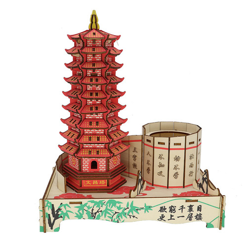 Stall Supply Wooden 3D Stereo Puzzle Brain-Teasing Children's Toys Bestselling Night Market Stall Setup University Student Toys Wholesale