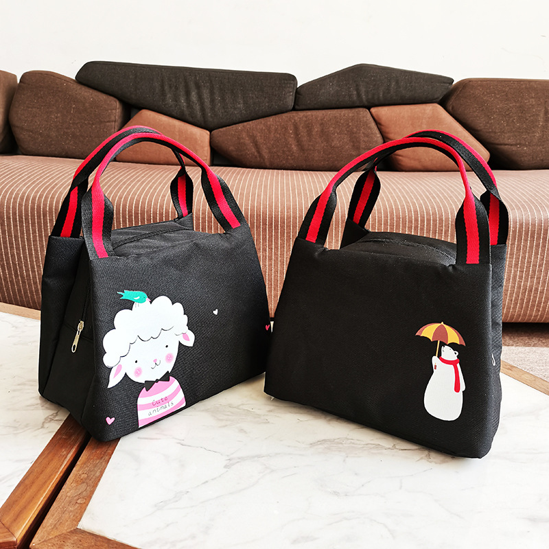 Lunch box bag factory direct cartoon pattern cute student lunch bag large insulation handbag