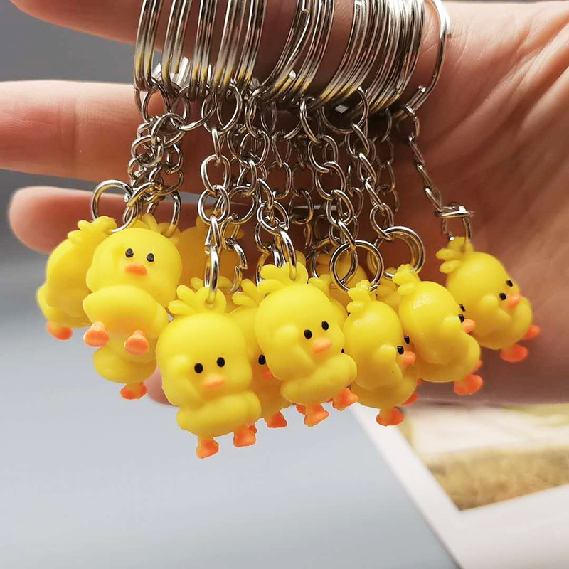 Cartoon Popular Little Yellow Duck Keychain Mini 2.5cm Little Duck Keychain Accessories Gift Cross-Border Supply