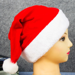 Love in Hong Kong Christmas decorations Christmas red gold velvet plush edge Christmas hats for adults and children Christmas hats