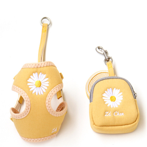 Plain embroidered dog leash harness Teddy Pomeranian pet leash dog leash dog leash pet supplies
