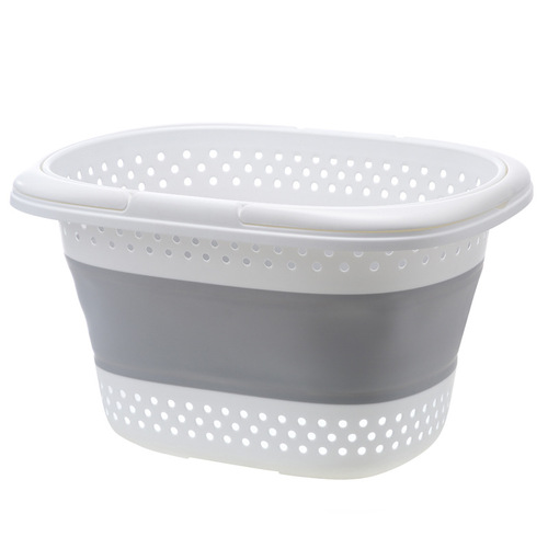 Folding dirty clothes basket Home wall-mounted clothes storage basket Bathroom dirty clothes basket Plastic laundry blue large