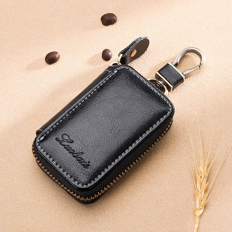 Fabricante de la llave del coche bolso de cuero de los hombres con cremallera bolso de la llave de las mujeres bolsa de tarjeta multifuncional cartera creativa