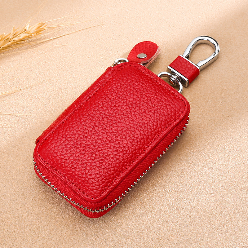 Fabricante de la llave del coche bolso de cuero de los hombres con cremallera bolso de la llave de las mujeres bolsa de tarjeta multifuncional cartera creativa