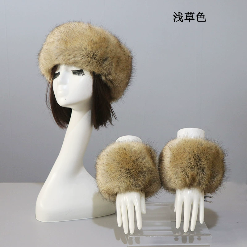 Шапка манжетный костюм, осень и зима, тёплая imitation fur иконка, лисий мех манжет рукав, иностранная торговля свободная клещ hat girl