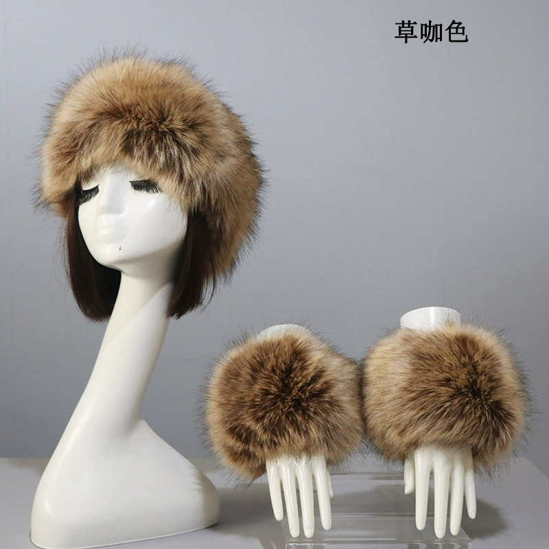 Шапка манжетный костюм, осень и зима, тёплая imitation fur иконка, лисий мех манжет рукав, иностранная торговля свободная клещ hat girl