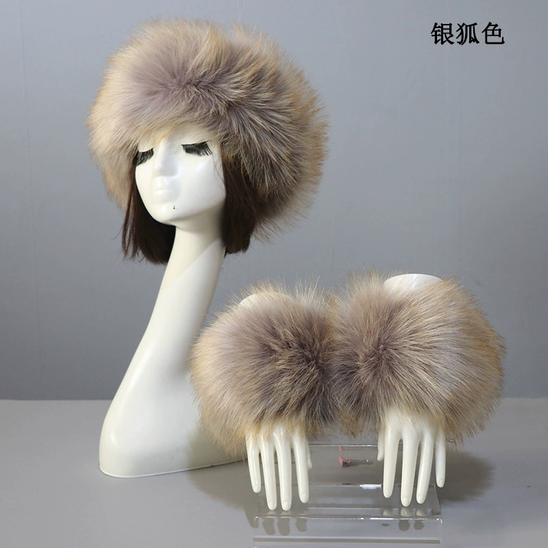 Шапка манжетный костюм, осень и зима, тёплая imitation fur иконка, лисий мех манжет рукав, иностранная торговля свободная клещ hat girl